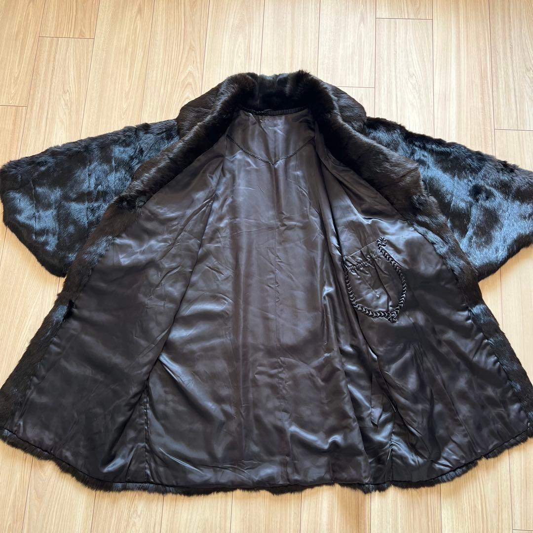 『オススメ』毛皮コート ファーコート ミンク リアルファー ダークブラウン