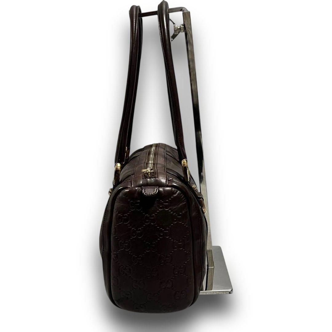 GUCCI ヴィンテージ GG型押し レザー ミニボストン