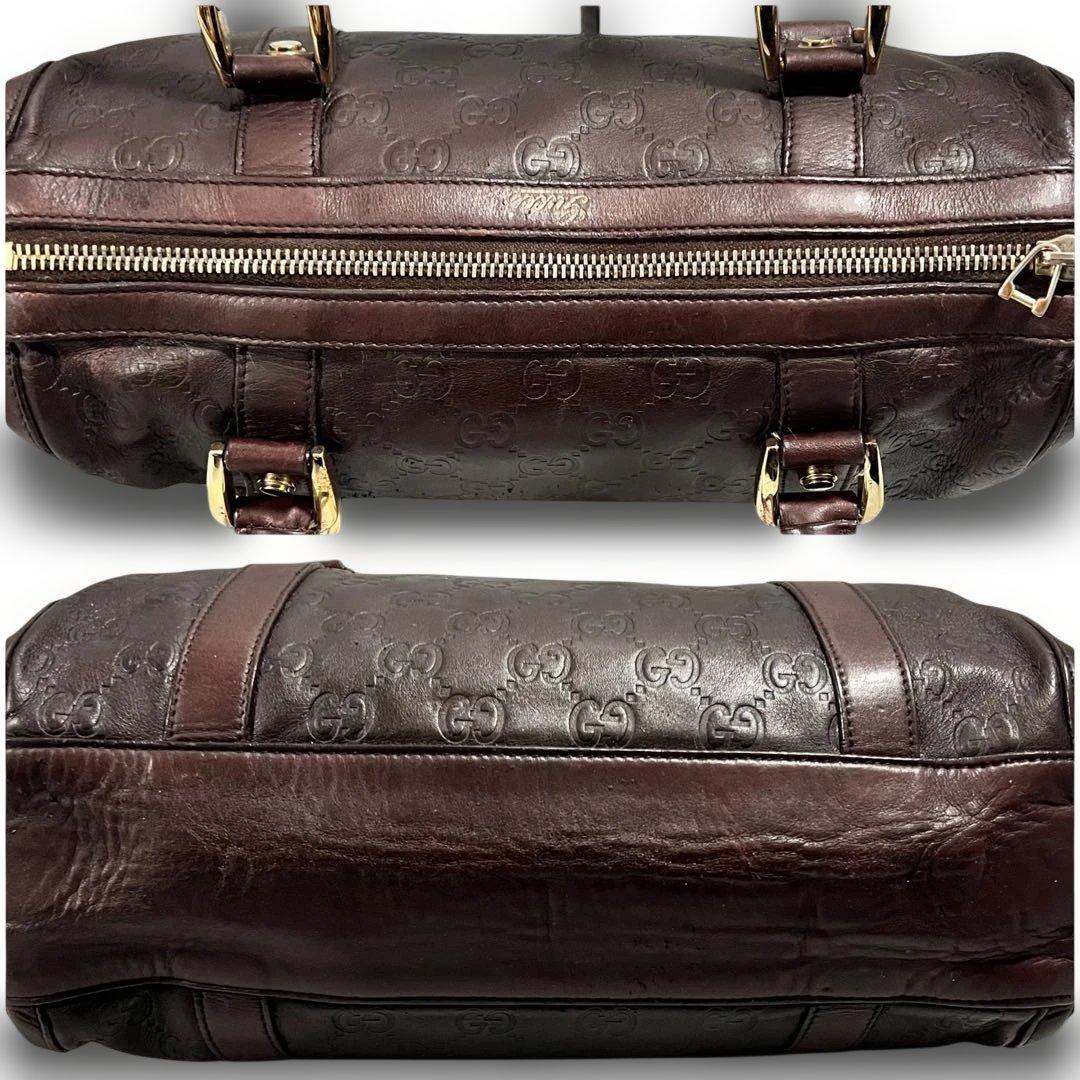 GUCCI ヴィンテージ GG型押し レザー ミニボストン