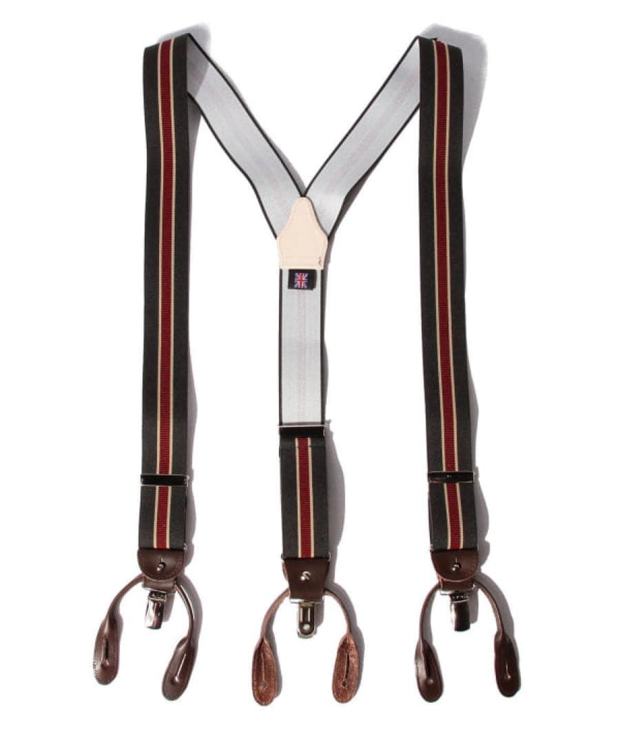 BEAMS F THURSTON ストライプ サスペンダー 35mm