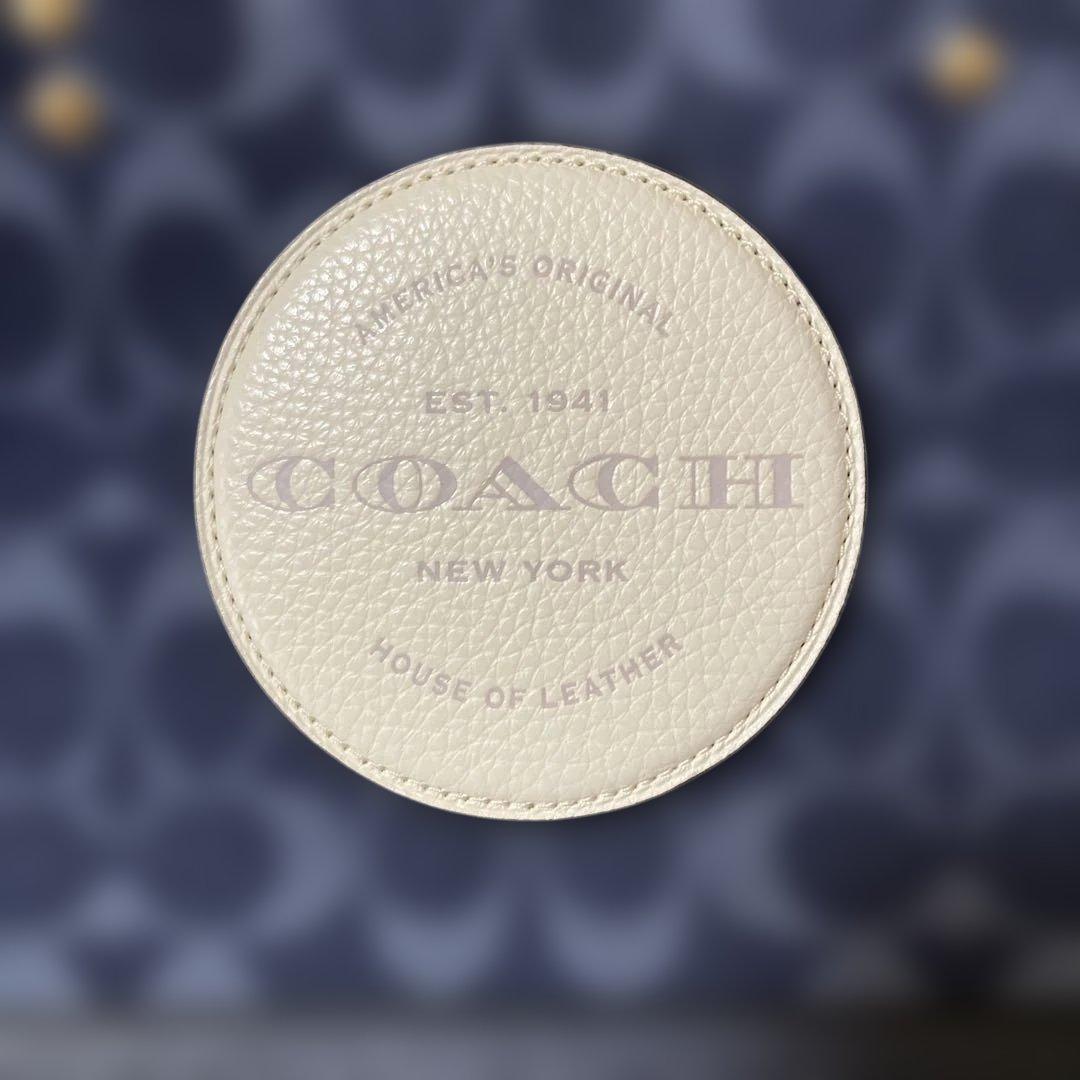（新品）COACH ネイビー ホワイト トートバッグ