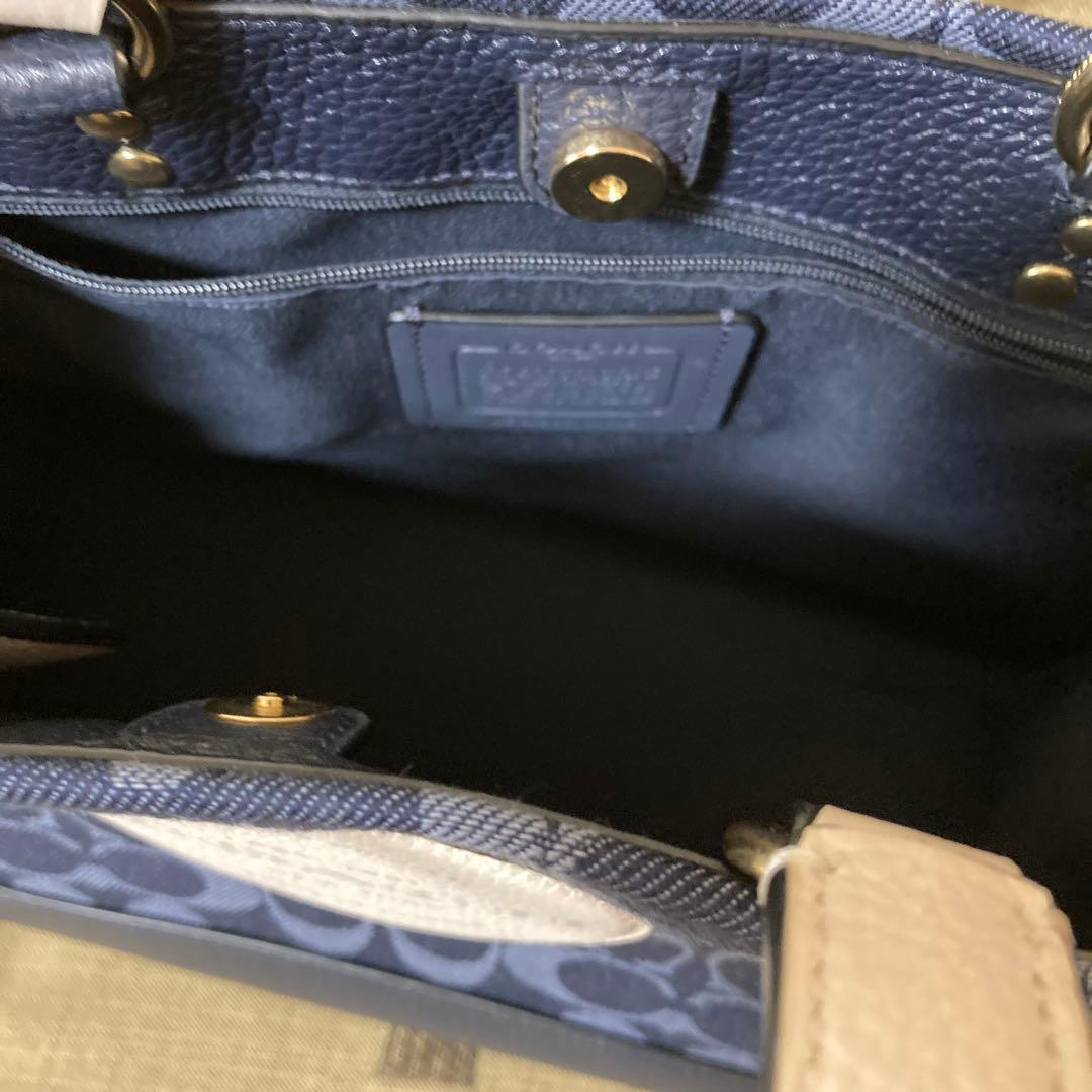 （新品）COACH ネイビー ホワイト トートバッグ