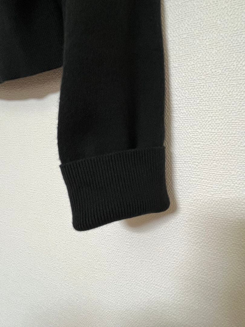 CABaN コットンカシミヤ フラワーエンブロイダリーカーディガン　ブラック系