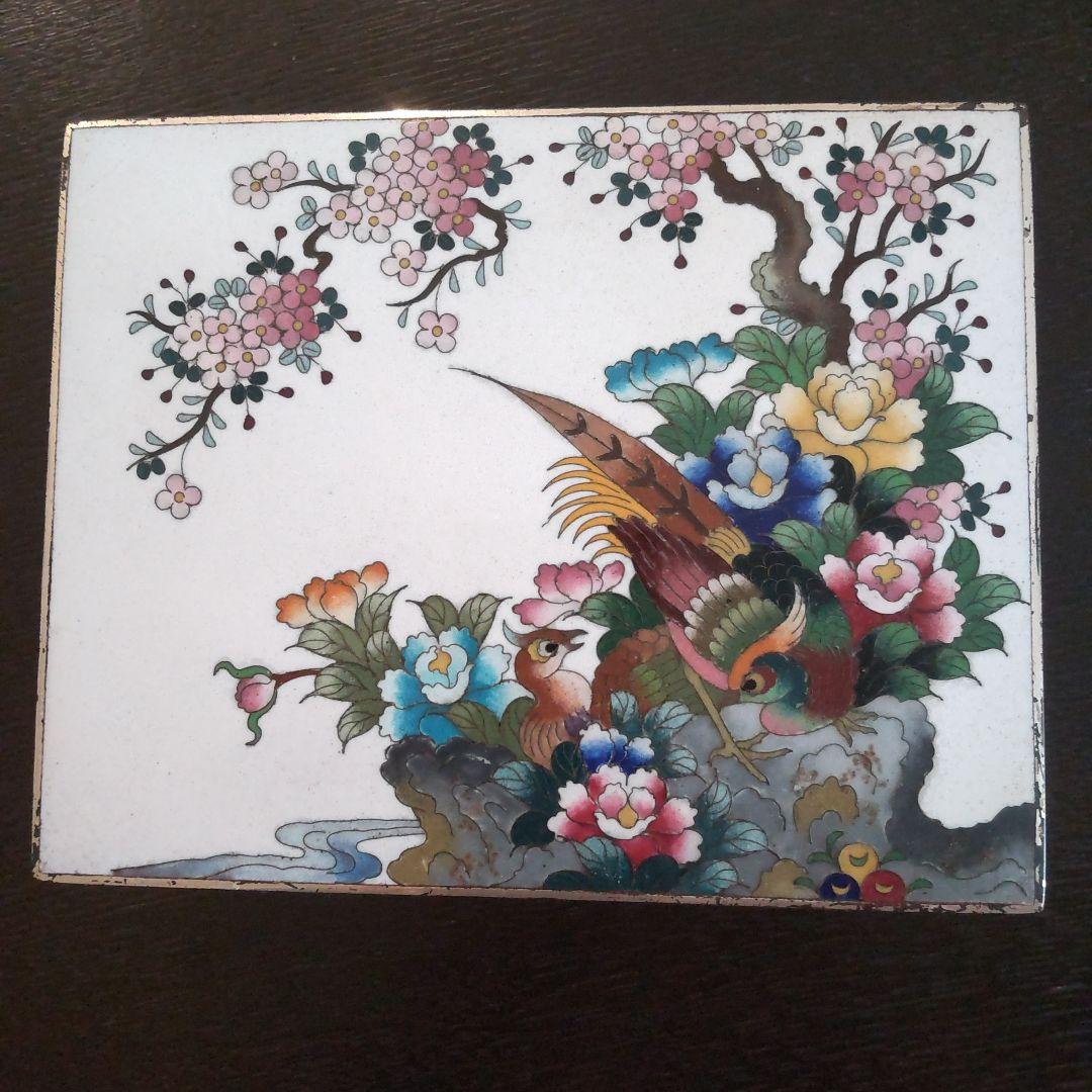 七宝焼 煙草入れ 古美術 アンティーク 花鳥模様 たばこケース 小物入れ