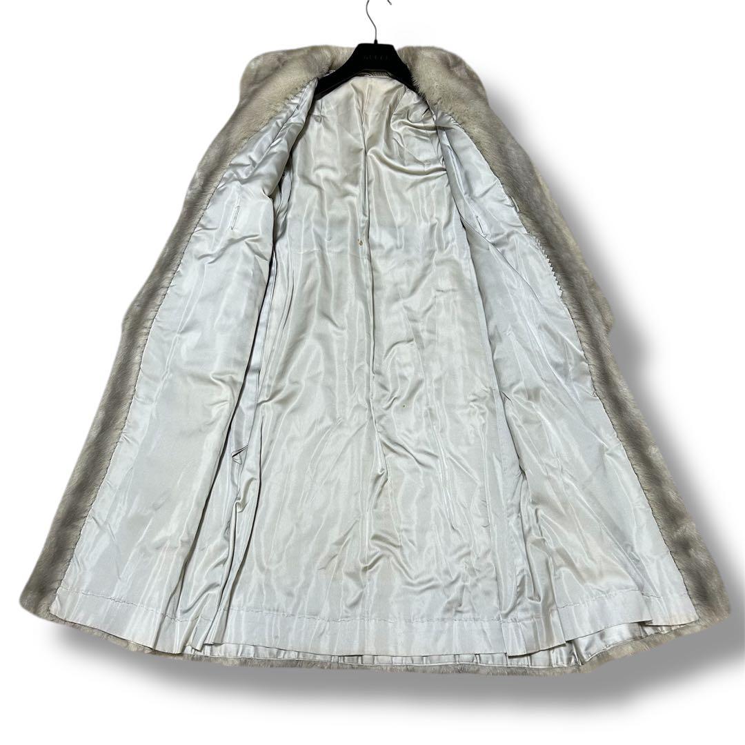 着丈110cm サファイアミンク ロングコート 毛皮 リアルファー サイズ11