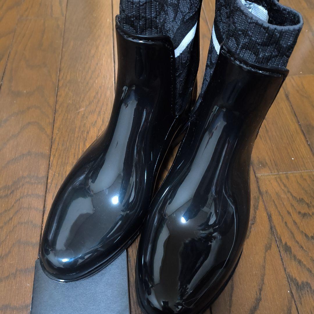 新品☆難あり COACH コーチ ブラック レインブーツ 長靴 レインシューズ