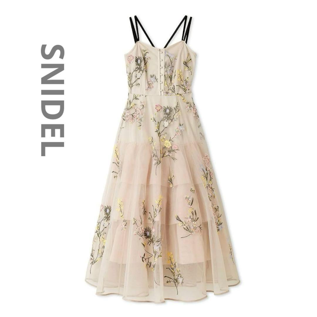 SNIDEL エンブロイダリーチュールドレス