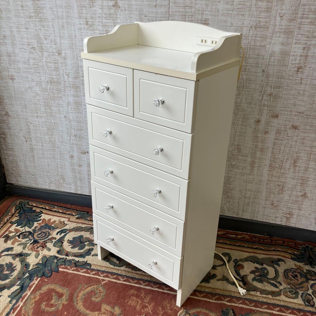 ロココレトロ 姫系 木製チェスト 6杯引き出し収納 タンス 古家具 クラシック