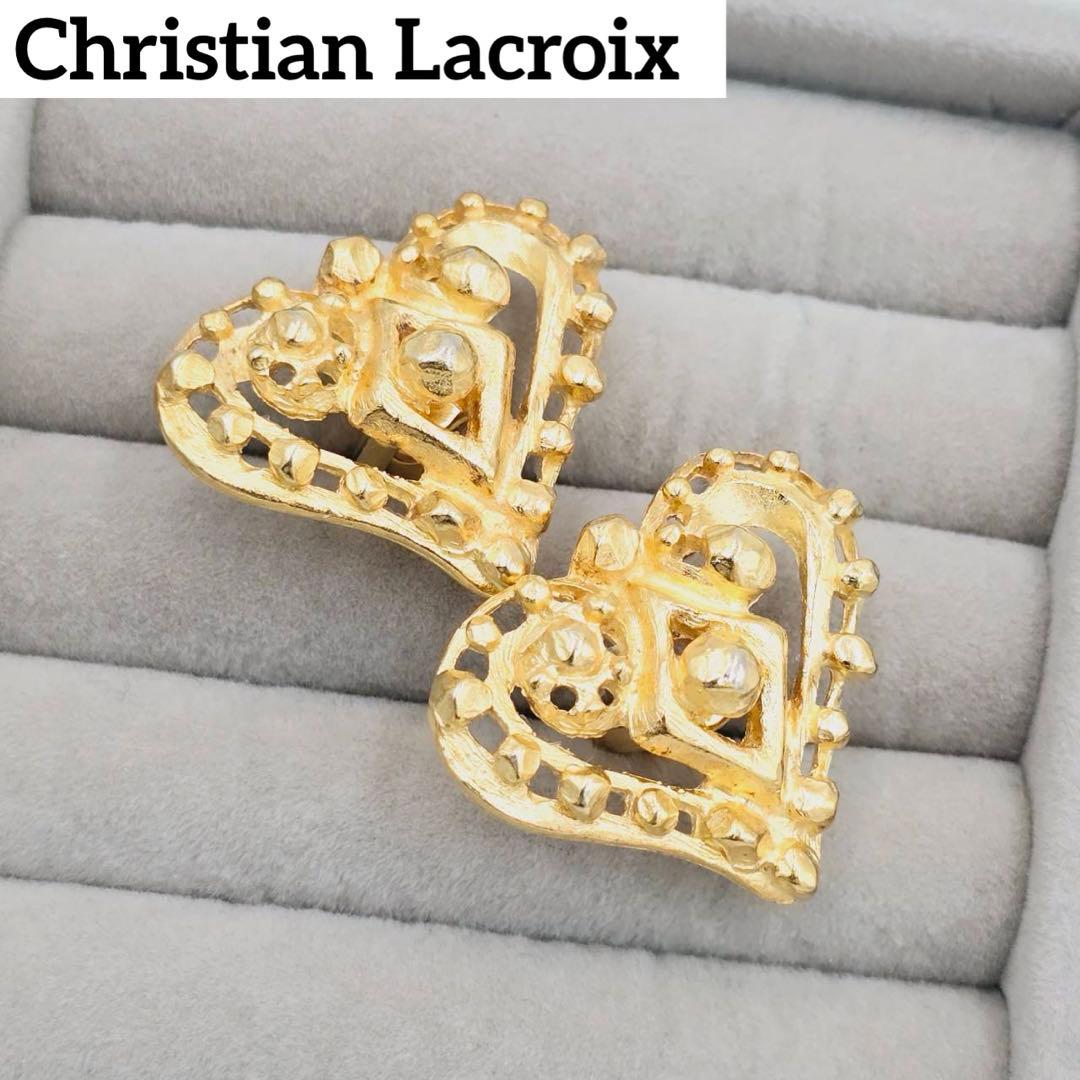 ★Christian Lacroix★ カフリンクス カフス ハート ゴールド