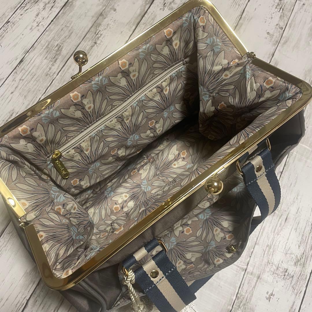 レスポートサック×風間ゆみえコラボ　ハンドバッグ　ガマ口バッグ　希少　グレー