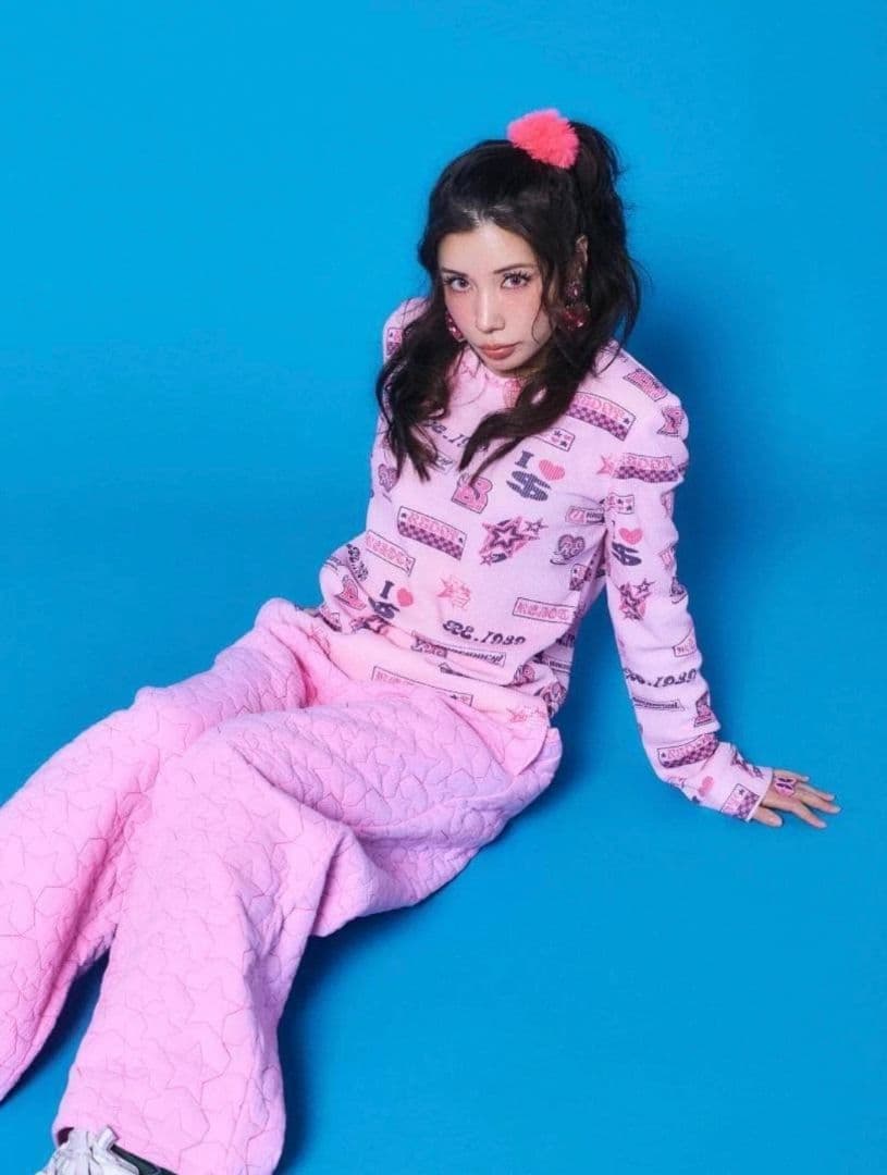 新品 完売品 仲里依紗 Re. アールイードット 星柄キルティングパンツ ピンク