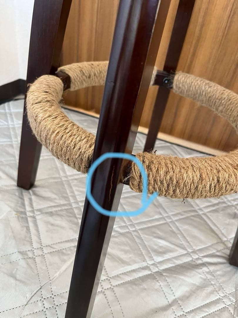 iodoos カウンターチェア 木製360度回転 生地 2脚セット ブラック