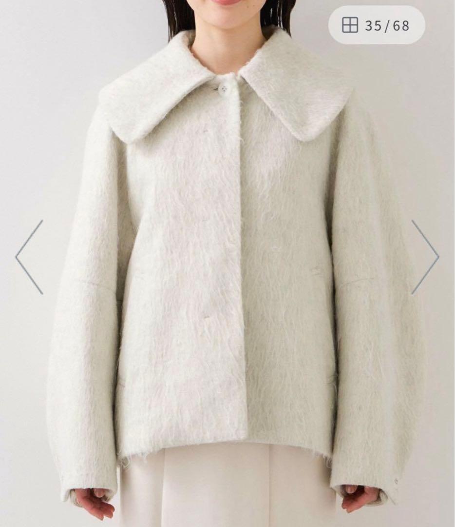 【アウター総選挙1位】VIS ビックカラーモモンガシャギーショートコート