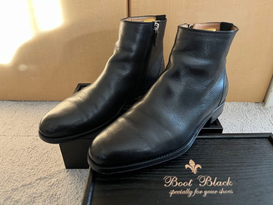 F.LLI Giacometti サイドジップブーツ グレインレザー 40