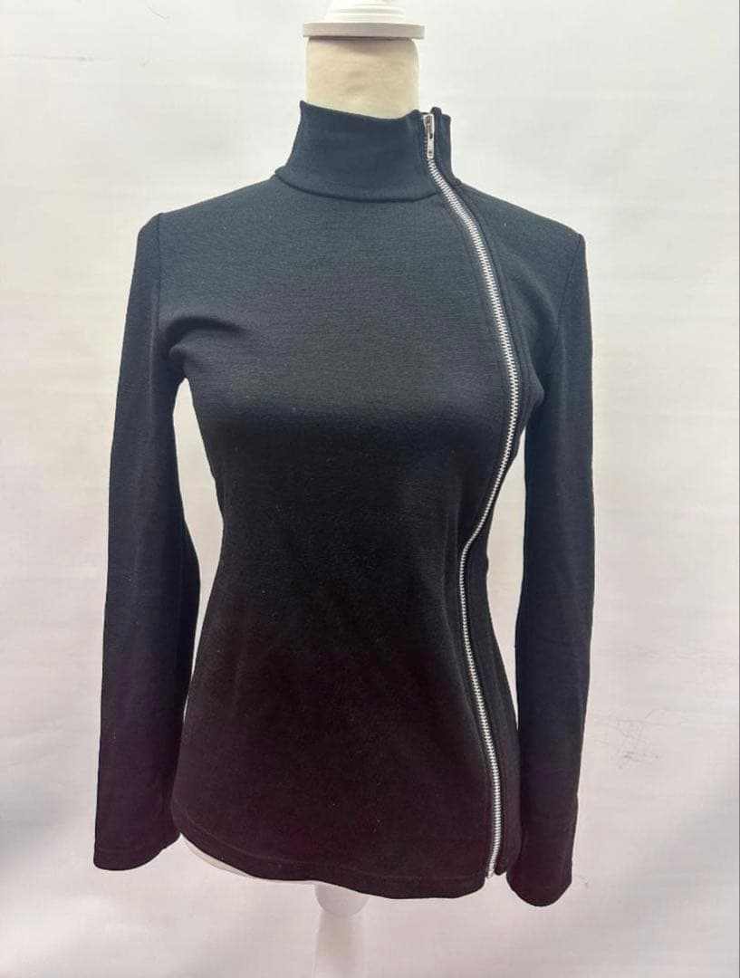 JeanPaulGaultier ブラック ハイネック ジッパー付き トップス