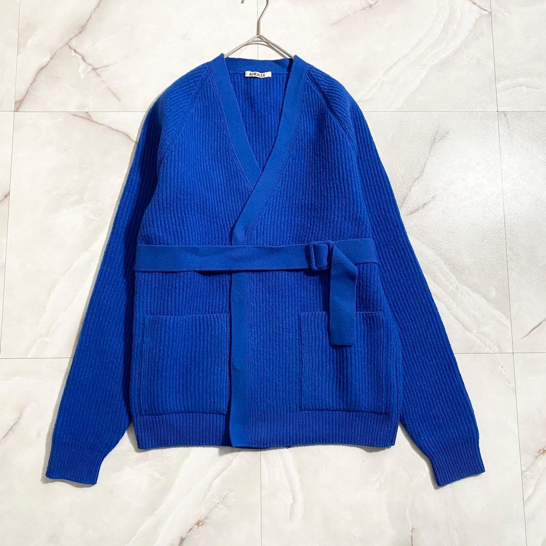 A18254 極美品 オーラリー 23AW マイルドフレンチミラノリブガーデ青1
