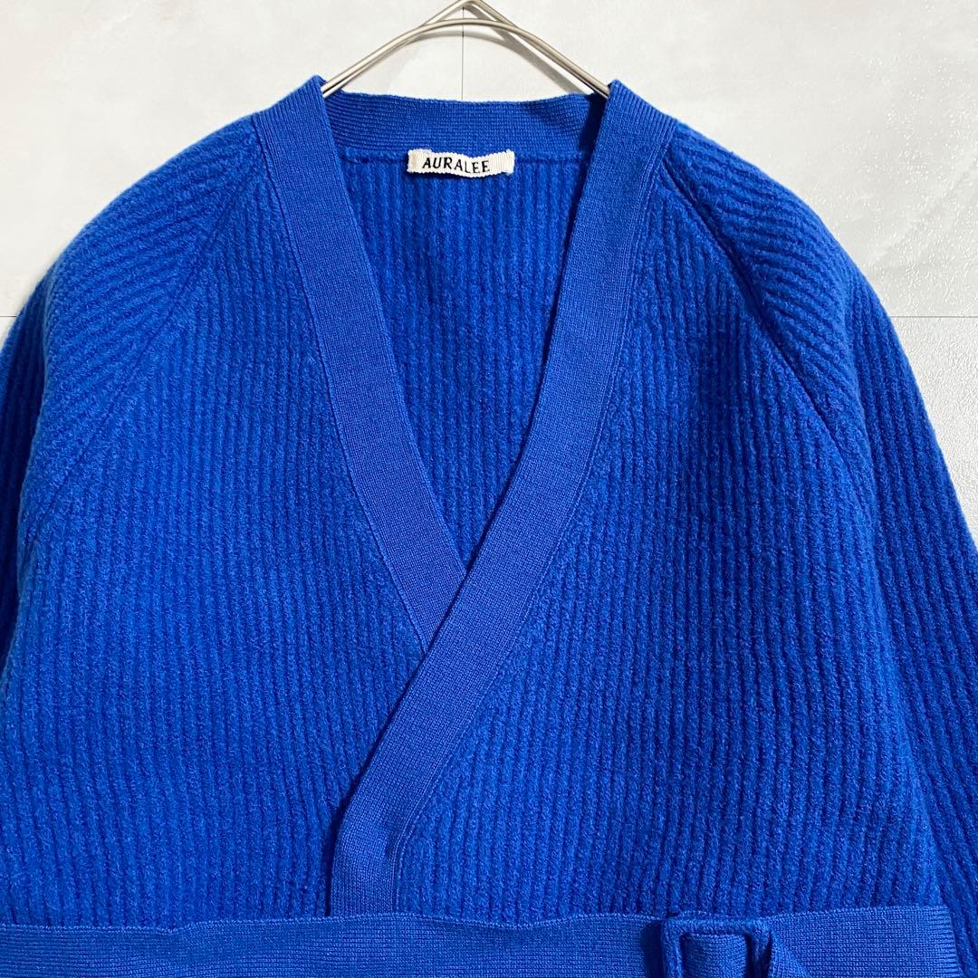 A18254 極美品 オーラリー 23AW マイルドフレンチミラノリブガーデ青1