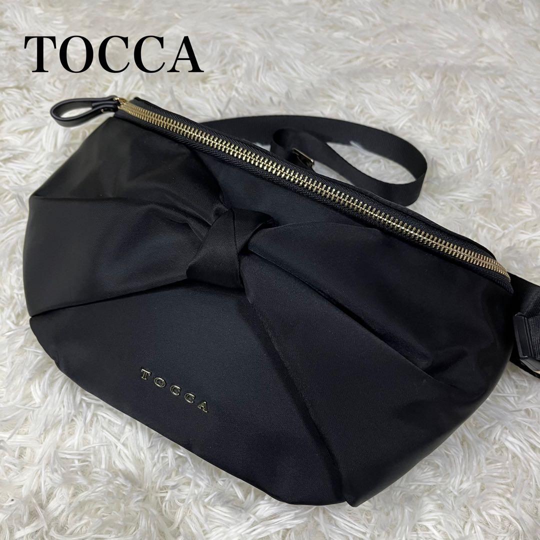 【美品】トッカ RIBBON KNOT ボディバッグ ナイロン 黒