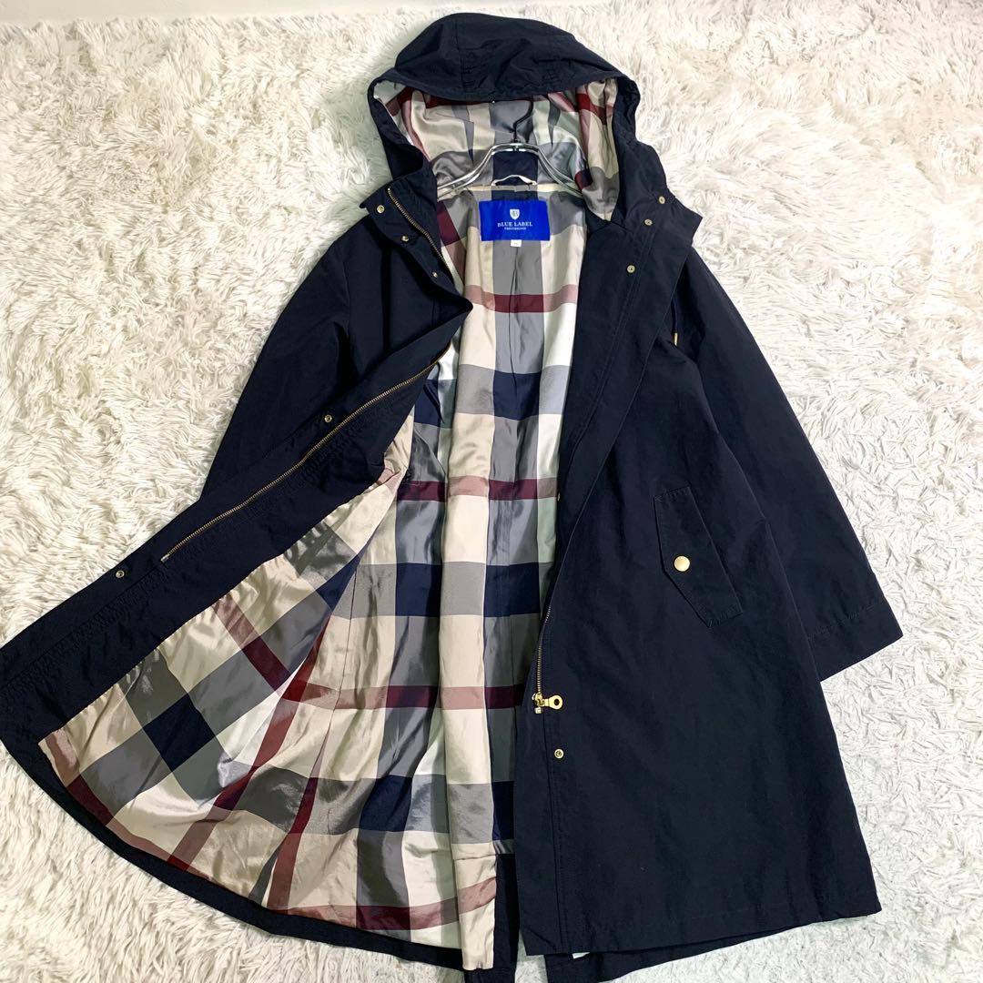 ブルーレーベルクレストブリッジ モッズコート ノバチェック フード Mサイズ