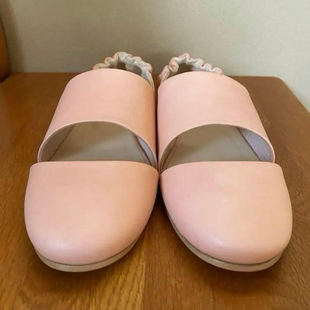 ミナペルホネン 本革シューズ（38・24cm 細身）　ピンク　試着のみ