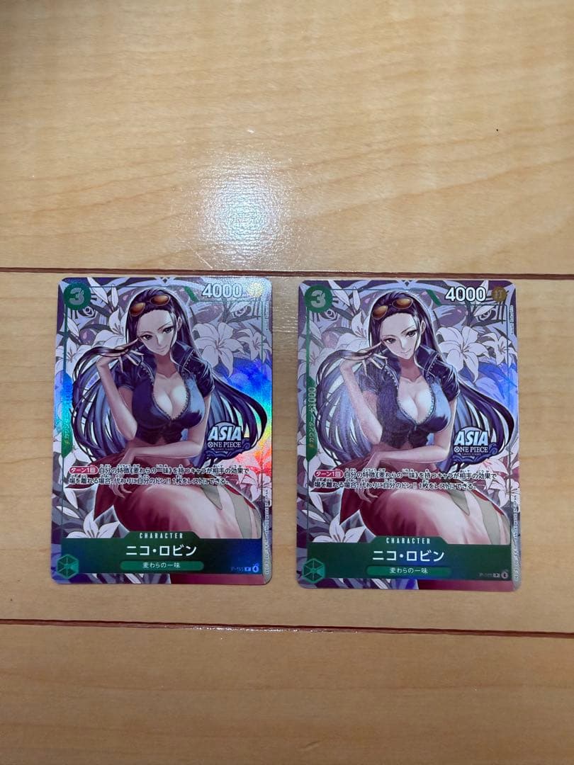 ニコ・ロビン 日版別　2枚セット　Asiaプロモ ワンピースカード　パラレル
