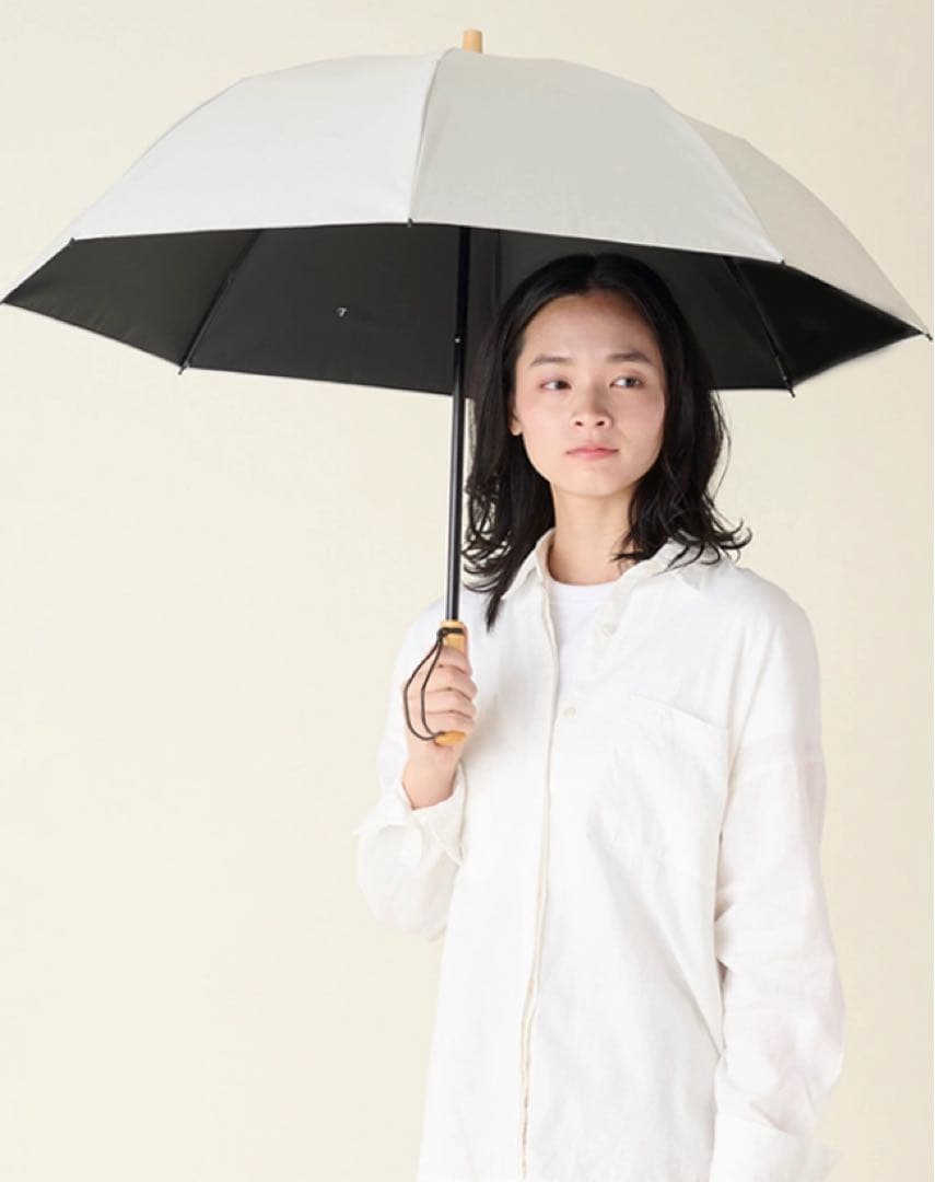 サンバリア100 折りたたみ日傘 ２段折 / moku アイボリー