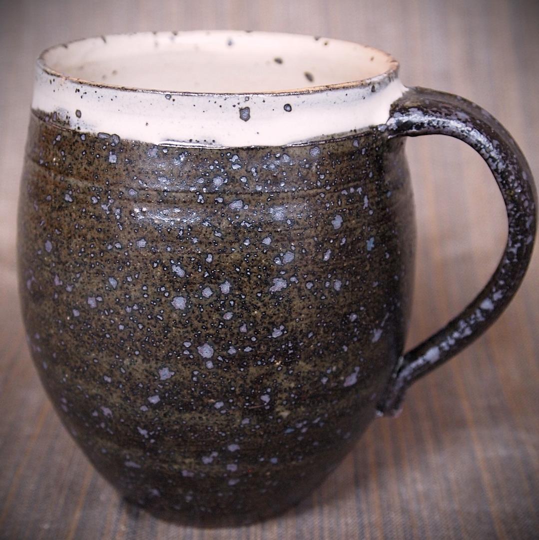 新作★中里太亀【師＆父：中里隆】唐津粉引黒マグカップA