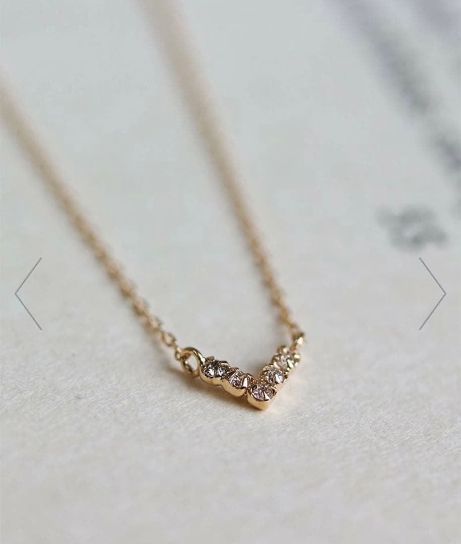 cui-cui ダイヤモンドVネックレス K18