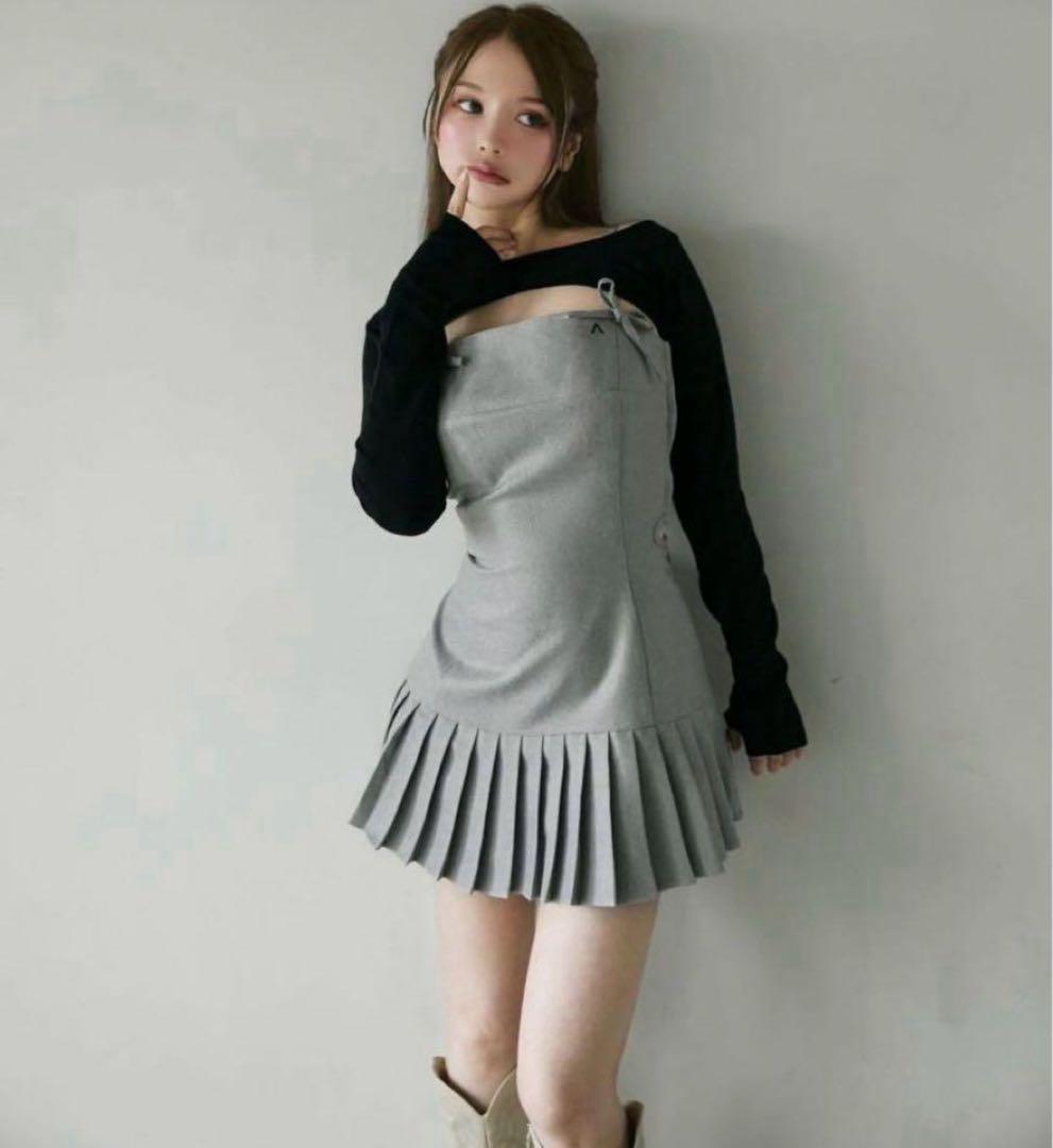andmary Karen knit set mini dress グレー S