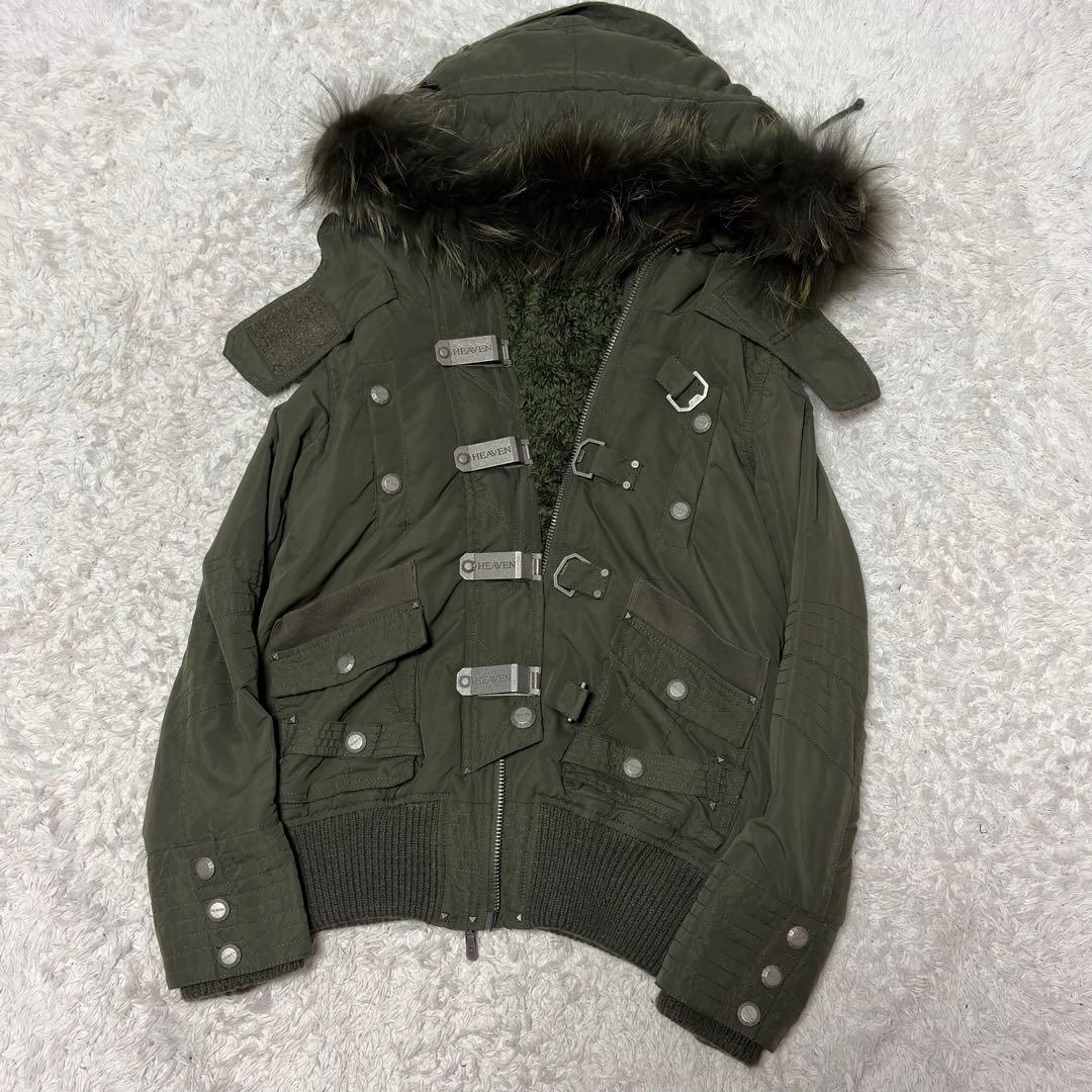 Rare 00’s リアルファー ミリタリージャケット ギャル 平成初期 Y2K