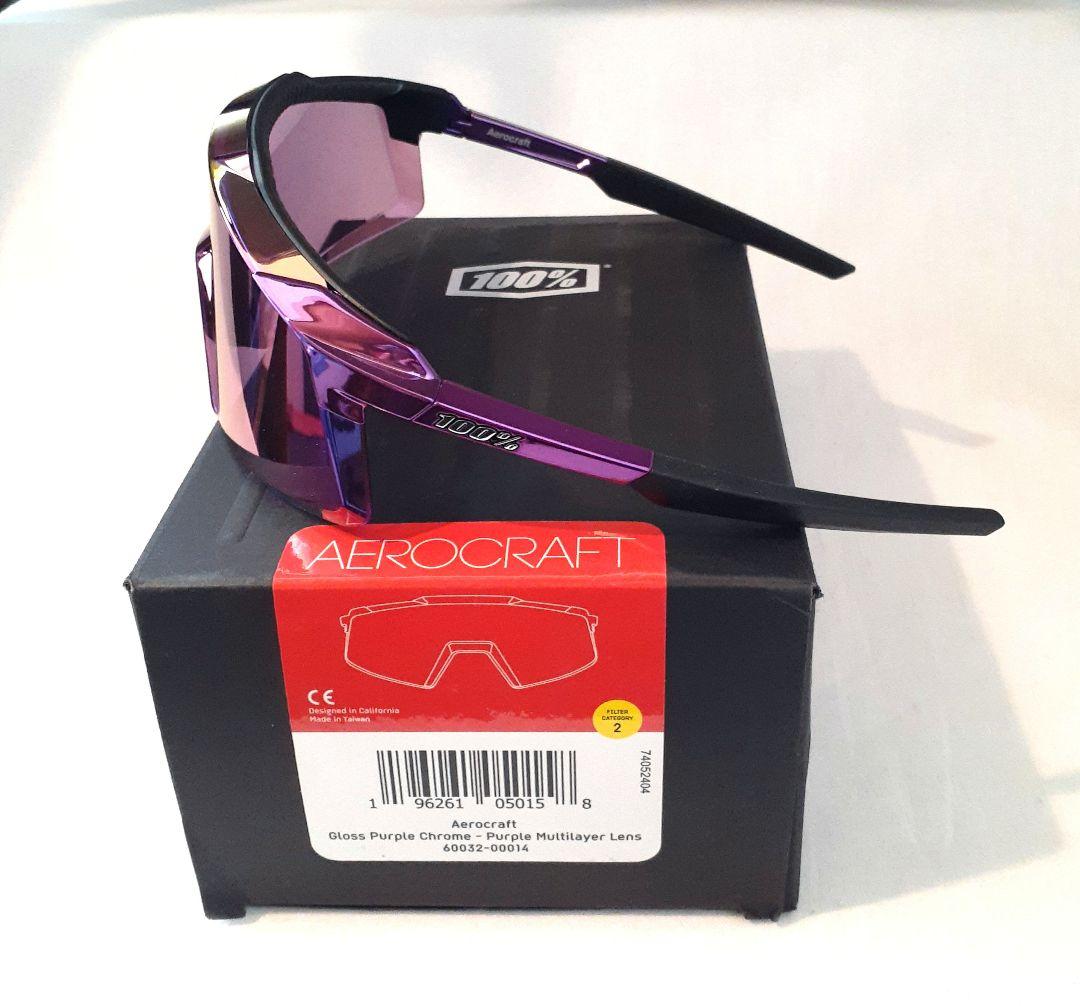 美品 100% Aerocraft グロスパープル ワンハンドレッド サングラス