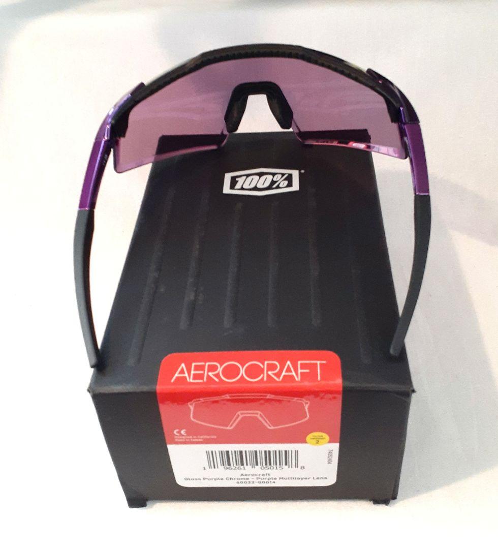 美品 100% Aerocraft グロスパープル ワンハンドレッド サングラス