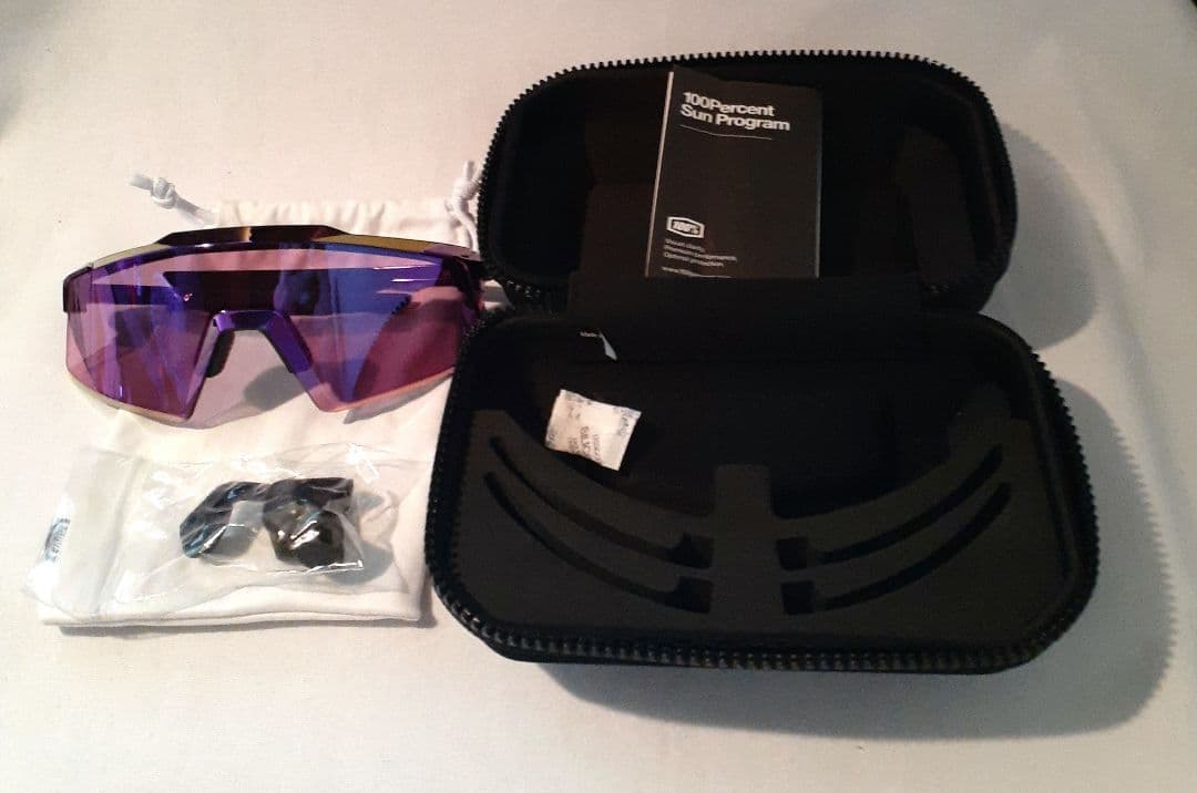 美品 100% Aerocraft グロスパープル ワンハンドレッド サングラス