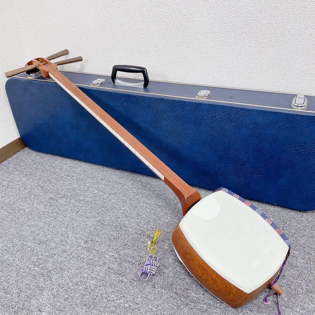 三味線　花梨　延棹　丸打胴　中棹　角胸　正寸　人工皮