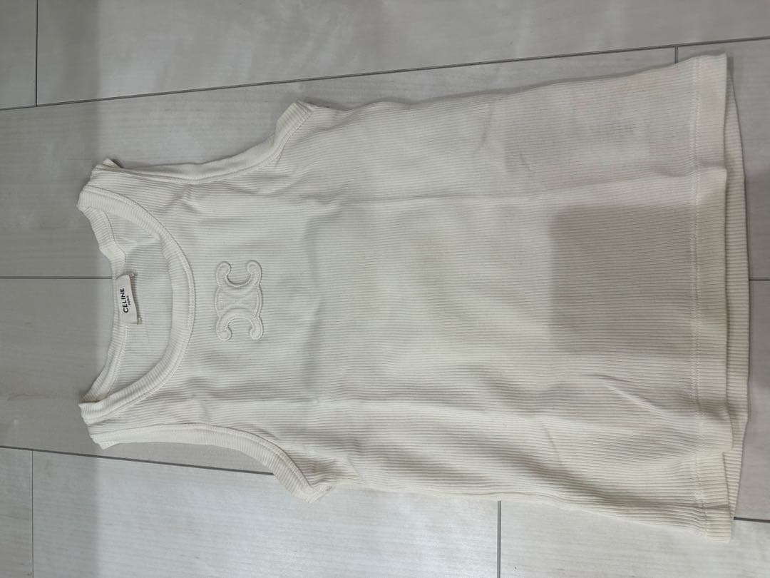 CELINE オフホワイト タンクトップ　セリーヌ