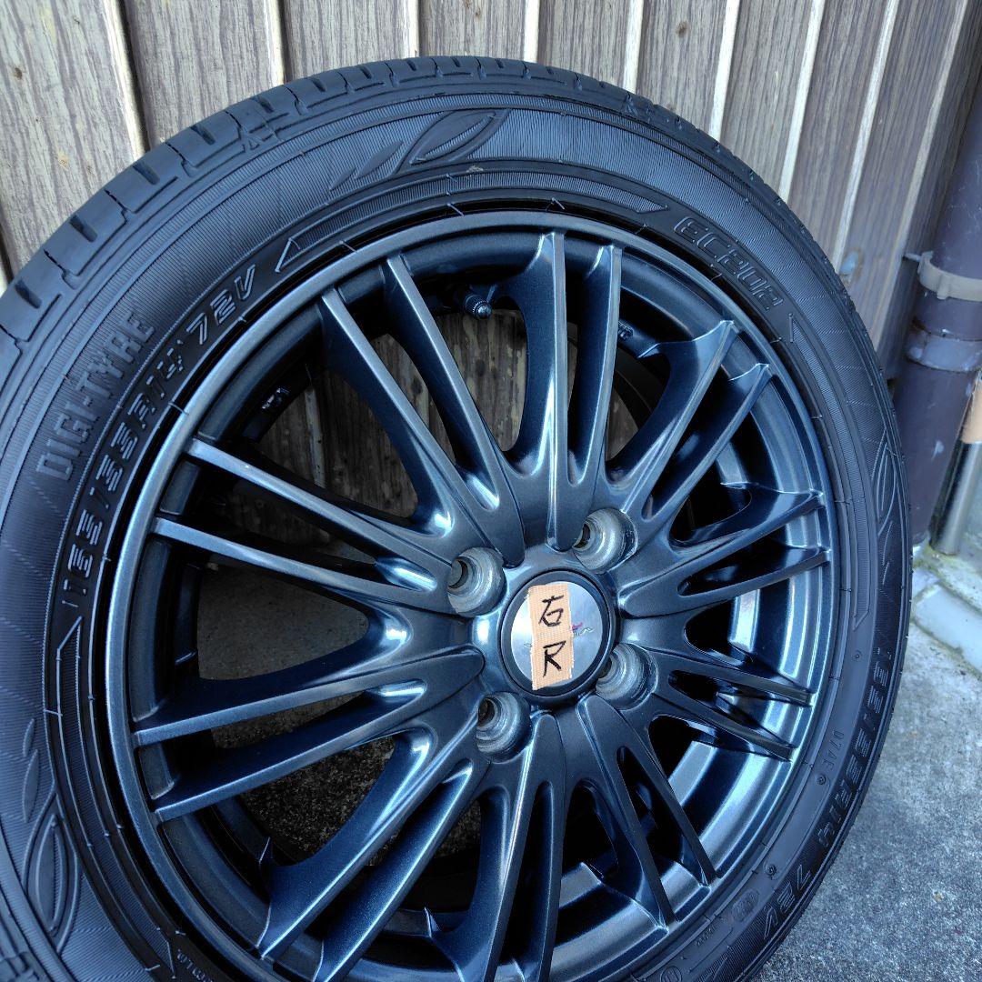 軽自動車用14インチアルミホイールサマータイヤ付。バリ溝美品。