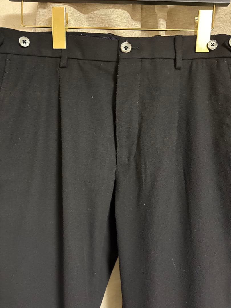 GTA テックフランネル1プリーツリブパンツGIORGINO 50 ブラック