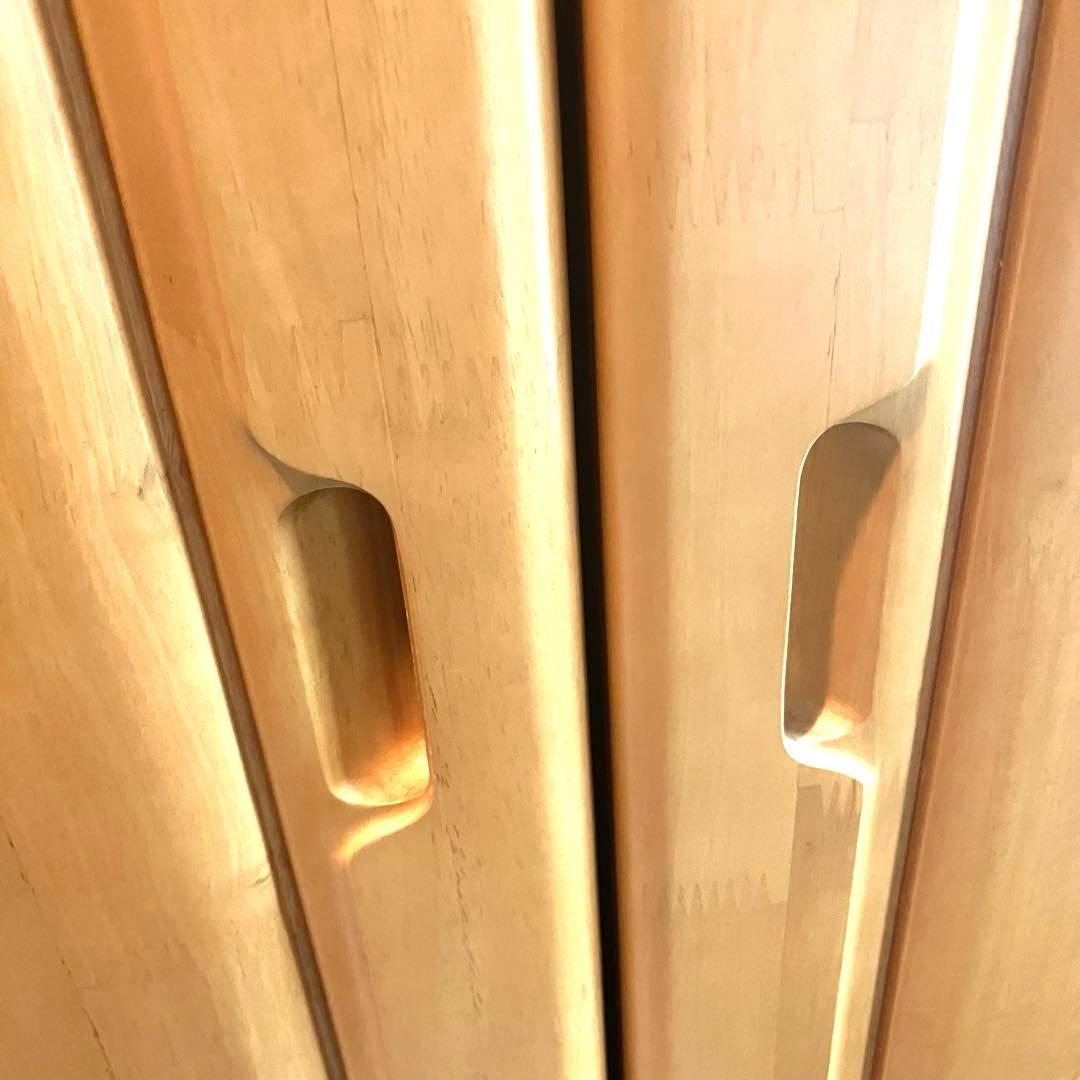 【値下げ】ナチュラルウッド 2ドア衣装ダンス ミラー　3引出し付き　木製　温かみ