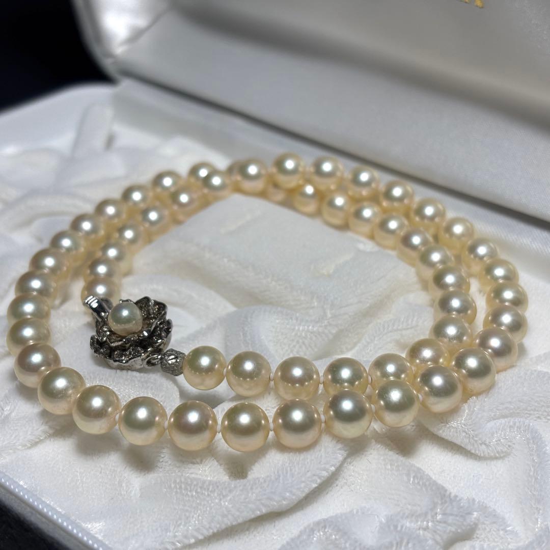 【テリ強】あこや真珠 7.0-7.5mm 46cm 34.1g ネックレス