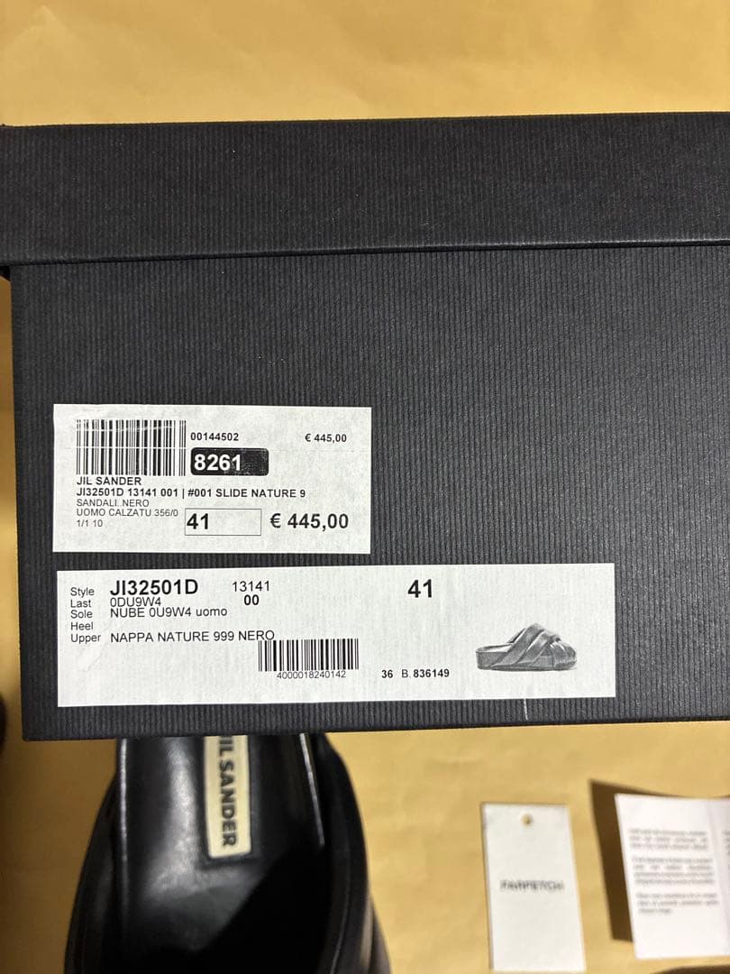 JIL SANDER クロスレザーベルトサンダル 41 Black メンズ