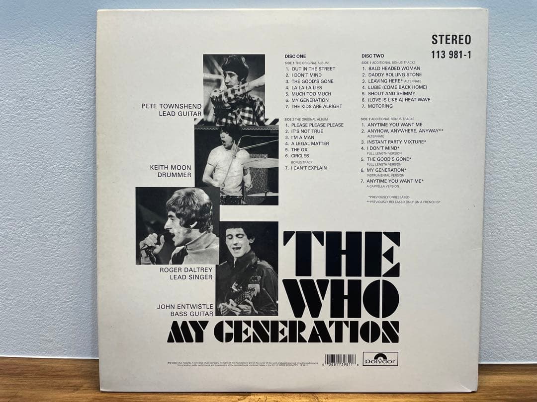 洋楽 THE WHO My Generation 2LP