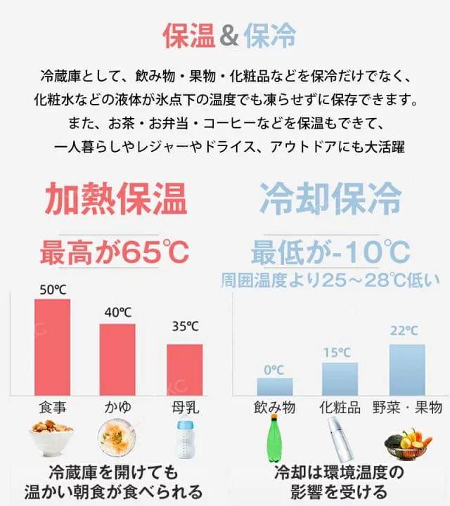 2way 12Lポータブル 冷温庫