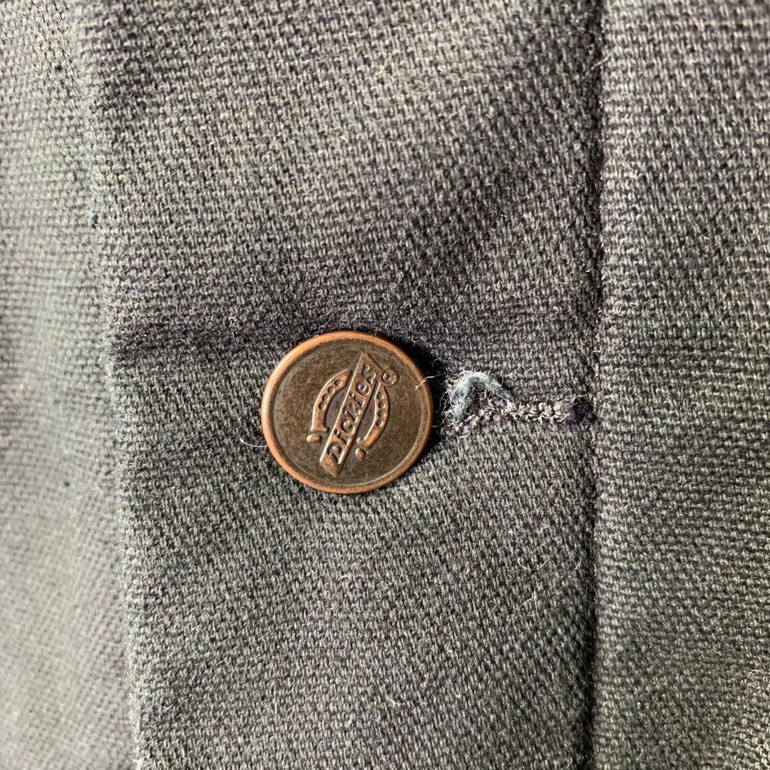 90s Dickies カバーオール ブランケット L ブラック 襟コーデュロイ