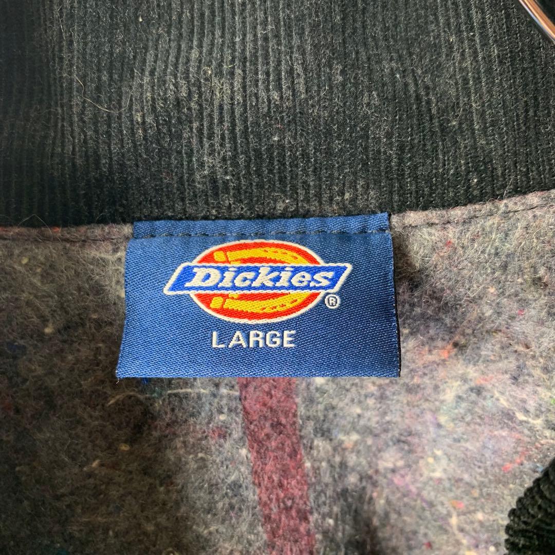 90s Dickies カバーオール ブランケット L ブラック 襟コーデュロイ