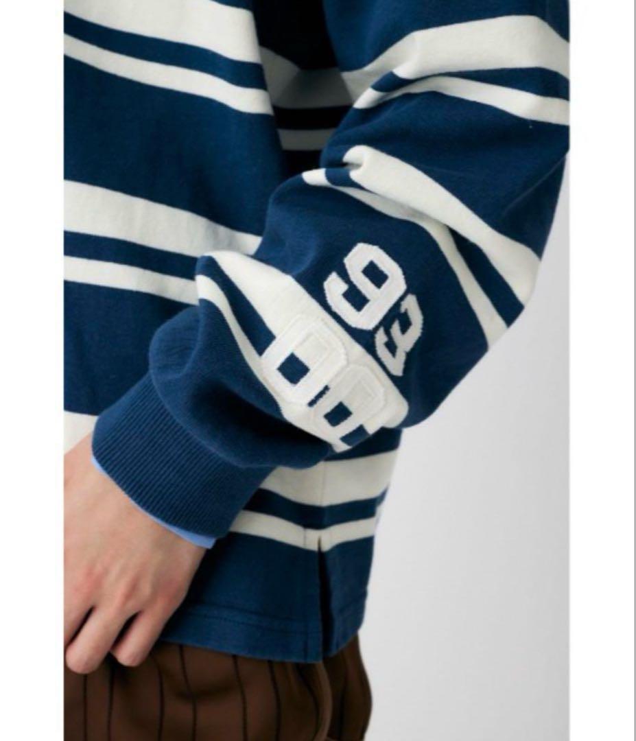 【 BAPE X MOUSSY 】STRIPED RUGBY L/S SHIRT