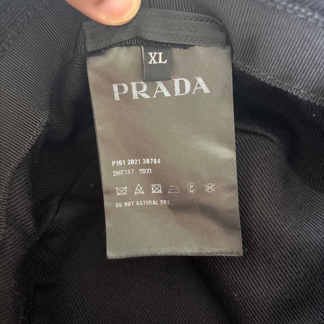 PRADA ブラック バケットハット XL コットンタイプ