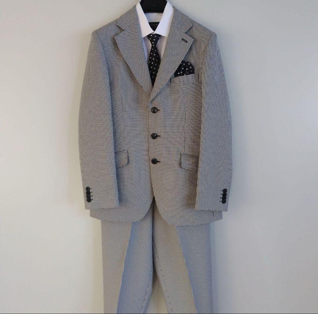 KANSAI KIDS 160cm チェック柄 スーツ ドット柄ネクタイ