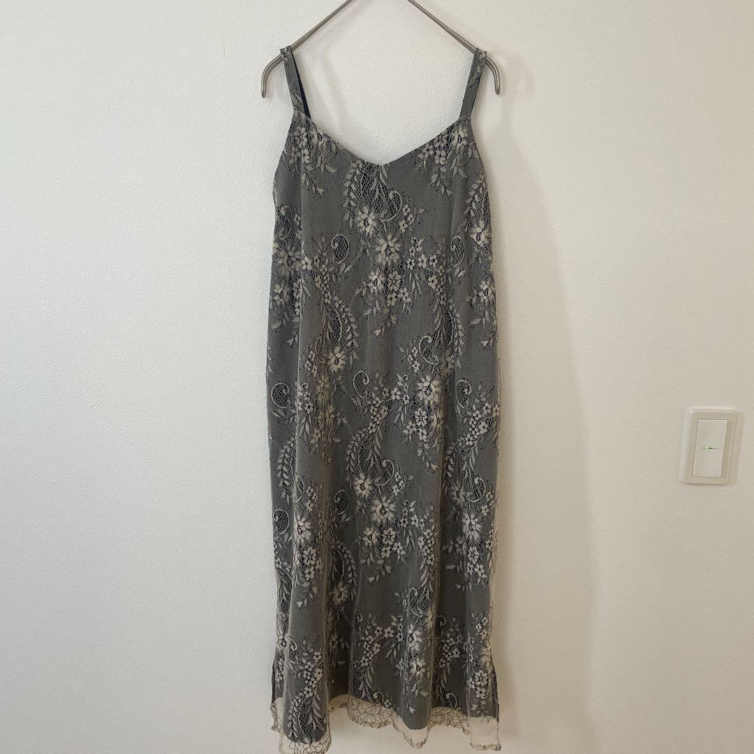 kana カナ Aライン　シアー　バックリボン　ワンピース　お呼ばれ　結婚式　S