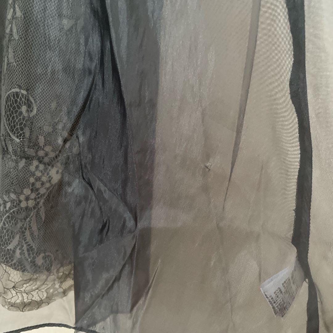 kana カナ Aライン　シアー　バックリボン　ワンピース　お呼ばれ　結婚式　S