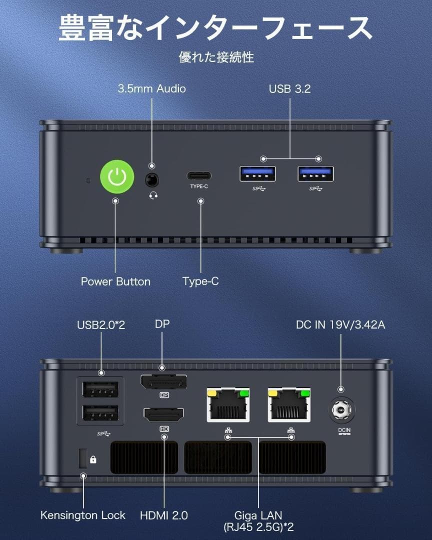ミニPC GMKtec Ryzen 7 5825U 8C/16T 16GB 512G